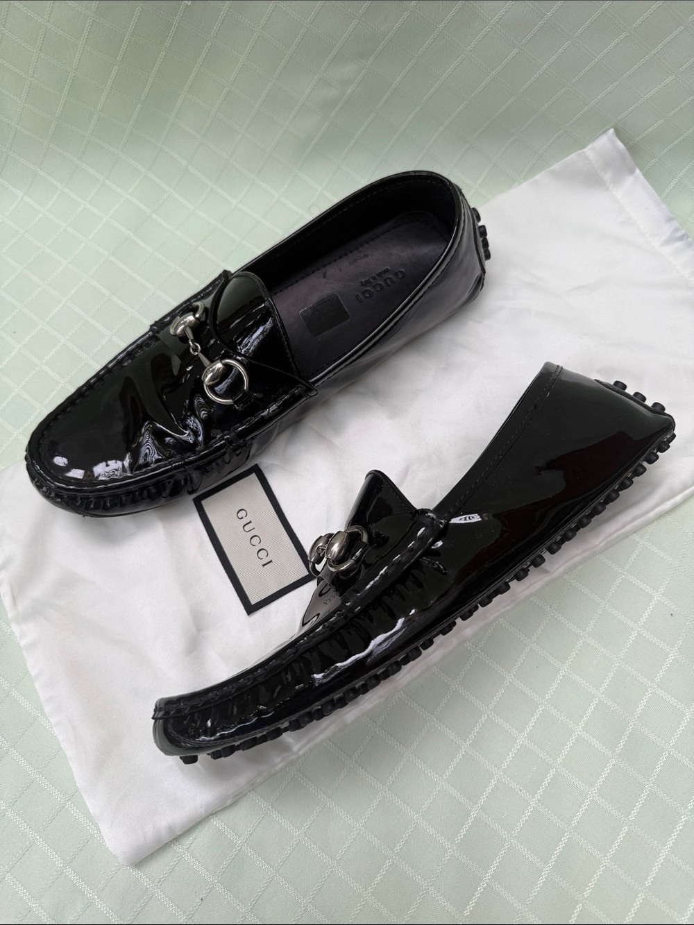 Gucci Black Patent Leather Horsebit Driving Loafers in The Dust Bag - Picture 5 of 10